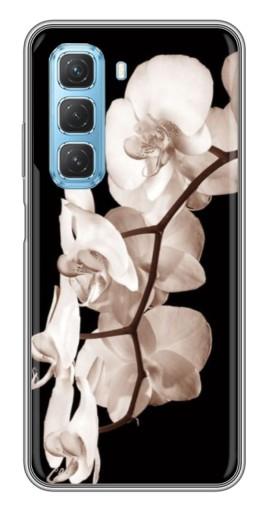 Силиконовый чехол с изображением "Черно-белая орхидея" для Infinix Hot 50 5G