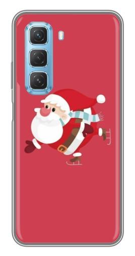 Силиконовый чехол с изображением "Дед Мороз на коньках" для Infinix Hot 50 5G