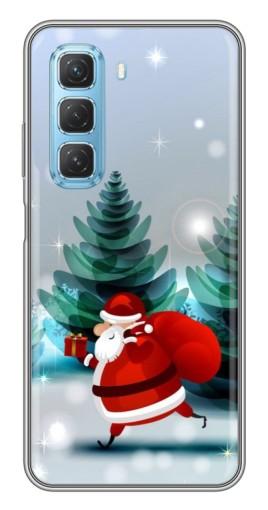 Чехол с печатью "Дед Мороз с подарком" для Infinix Hot 50 5G