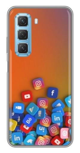 Чехол с печатью "Иконки соц сетей" для Infinix Hot 50 5G