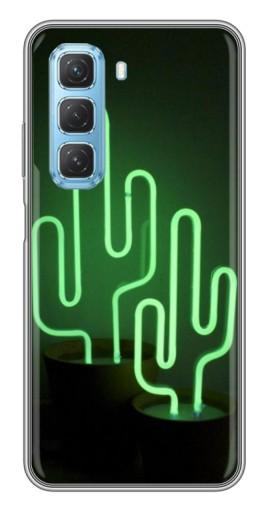 Чехол с принтом "Неоновый кактус" для Infinix Hot 50 5G