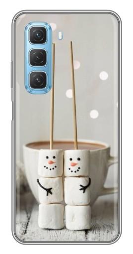 Силиконовый чехол с изображением "Снеговики из зефира" для Infinix Hot 50 5G