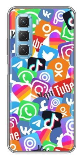 Силиконовый чехол с изображением "Яркие иконки" для Infinix Hot 50 5G