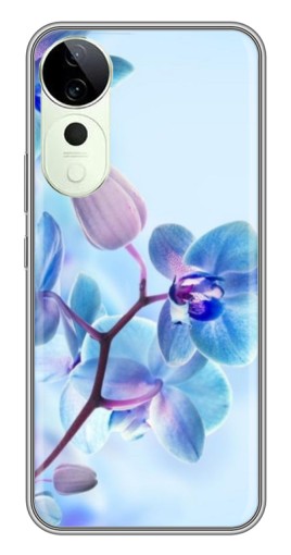 Чехол с принтом "Голубые орхидеи" для Vivo T3 Ultra