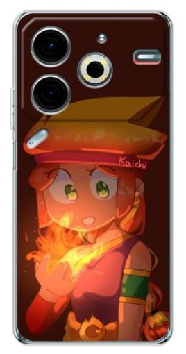 Чехол с печатью "Amber с огнем" для Tecno Pova 6 Neo 5G