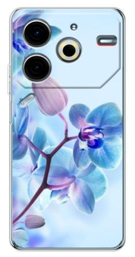Чехол с принтом "Голубые орхидеи" для Tecno Pova 6 Neo 5G