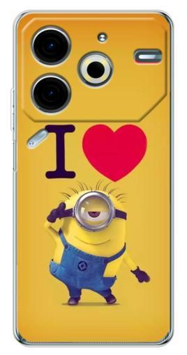 Силиконовый чехол с изображением "I Love Minion" для Tecno Pova 6 Neo 5G