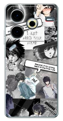 Чехол с печатью "L - Death note" для Tecno Pova 6 Neo 5G