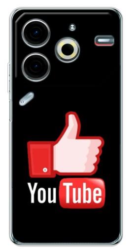Чехол с печатью "Лайк YouTube" для Tecno Pova 6 Neo 5G