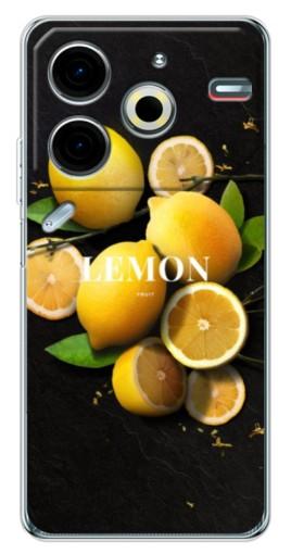 Чехол с печатью "Лимон на черном" для Tecno Pova 6 Neo 5G
