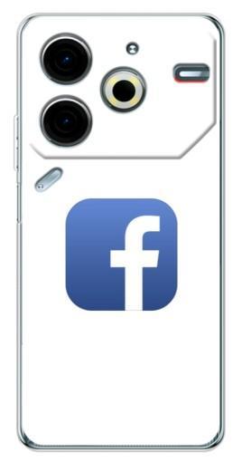 Чехол с принтом "Лого Фейсбук" для Tecno Pova 6 Neo 5G
