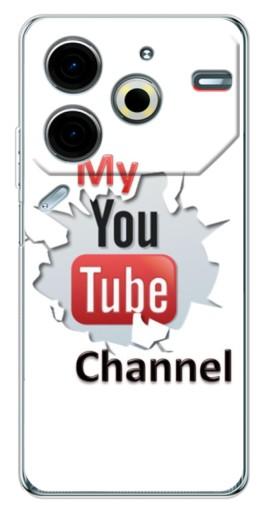 Силиконовый чехол с изображением "My YouTube" для Tecno Pova 6 Neo 5G