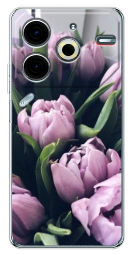 Чехол с печатью "Сиреневые тюльпаны" для Tecno Pova 6 Neo 5G