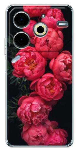Чехол с принтом "Яркие пионы" для Tecno Pova 6 Neo 5G