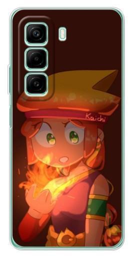 Чехол с картинкой "Amber с огнем" для Infinix Hot 50