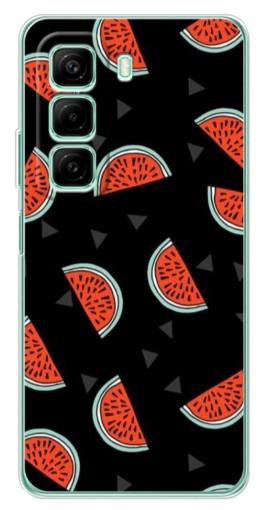 Чехол с картинкой "Арбузы на черном" для Infinix Hot 50