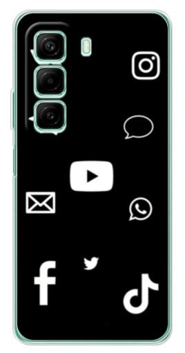 Чехол с принтом "Белые иконки" для Infinix Hot 50
