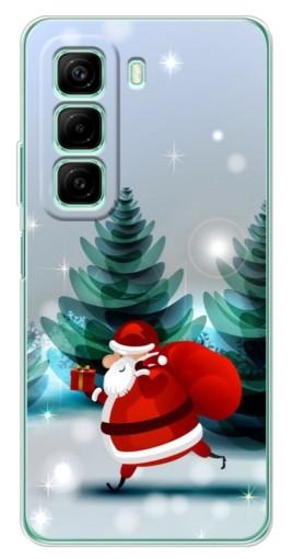 Чехол с печатью "Дед Мороз с подарком" для Infinix Hot 50