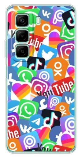 Чехол с картинкой "Яркие иконки" для Infinix Hot 50