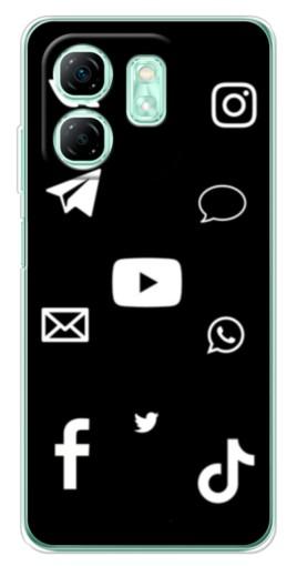 Чехол с принтом "Белые иконки" для Infinix Smart 9
