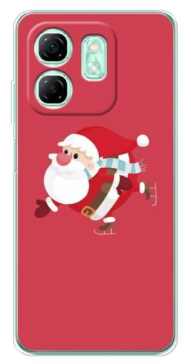 Силиконовый чехол с изображением "Дед Мороз на коньках" для Infinix Smart 9