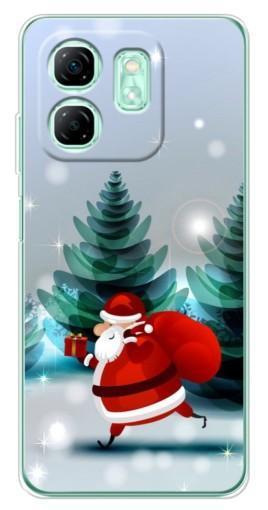 Чехол с печатью "Дед Мороз с подарком" для Infinix Smart 9