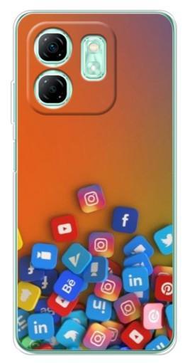 Чехол с картинкой "Иконки соц сетей" для Infinix Smart 9