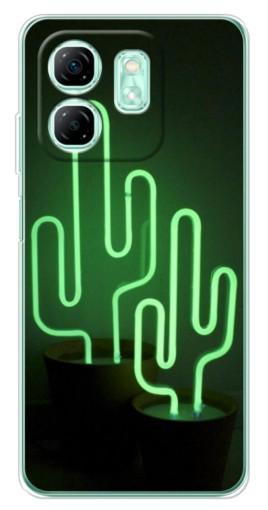 Чехол с печатью "Неоновый кактус" для Infinix Smart 9
