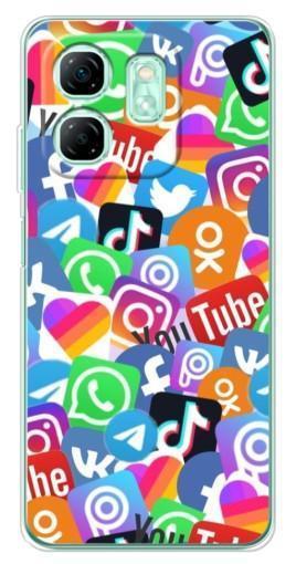 Силиконовый чехол с изображением "Яркие иконки" для Infinix Smart 9
