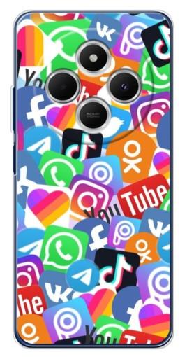 Силиконовый чехол с изображением "Яркие иконки" для Tecno Spark 30 Силиконовый чехол с изображением "Яркие иконки" для Tecno Spark 30