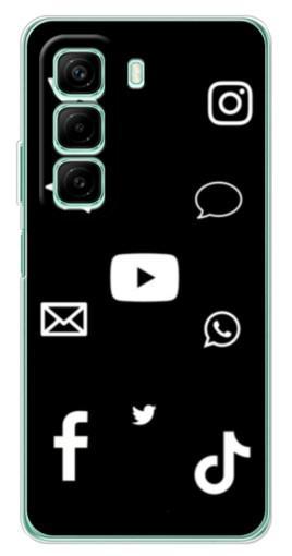 Чехол с печатью "Белые иконки" для Infinix Hot 50i