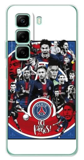 Силиконовый чехол с изображением "Команда PSG" для Infinix Hot 50i Силиконовый чехол с изображением "Команда PSG" для Infinix Hot 50i
