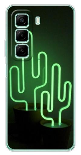 Чехол с принтом "Неоновый кактус" для Infinix Hot 50i