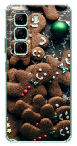 Силиконовый чехол с изображением "Новогодние человечки" для Infinix Hot 50i Силиконовый чехол с изображением "Новогодние человечки" для Infinix Hot 50i