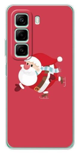 Чехол с печатью "Дед Мороз на коньках" для Infinix Hot 50 Pro