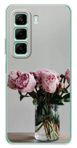 Чехол с печатью "Пионы в вазе" для Infinix Hot 50 Pro