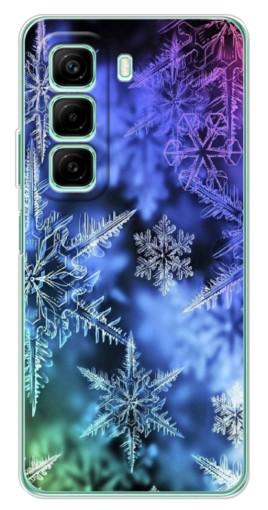 Силиконовый чехол с изображением "Разноцветные снежинки" для Infinix Hot 50 Pro