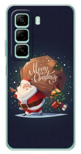Чехол с картинкой "Санта с подарками" для Infinix Hot 50 Pro