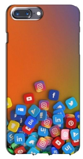 Чехол с картинкой «Иконки соц сетей» для iPhone 7 Plus