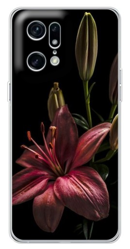 Чехол с картинкой "Красная лилия " для OPPO Find X5 Pro