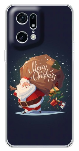 Силиконовый чехол с изображением "Санта с подарками" для OPPO Find X5 Pro