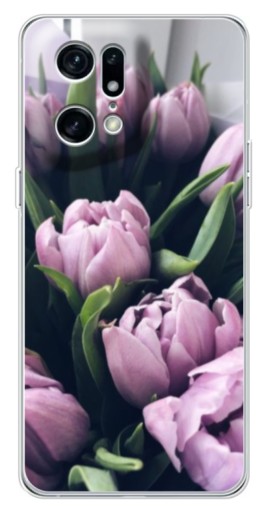 Силиконовый чехол с изображением "Сиреневые тюльпаны" для OPPO Find X5 Pro