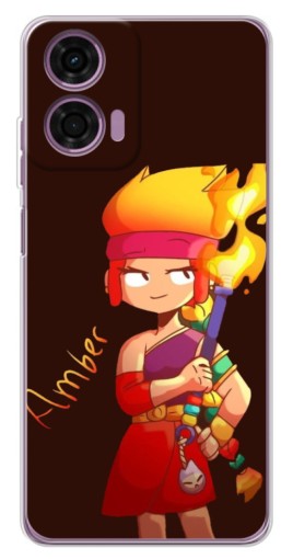 Силиконовый чехол с изображением "Amber с факелом" для Motorola Moto E14