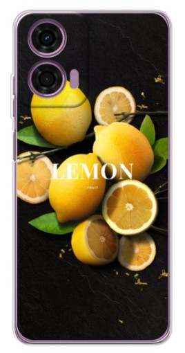 Чехол с печатью "Лимон на черном" для Motorola Moto E14