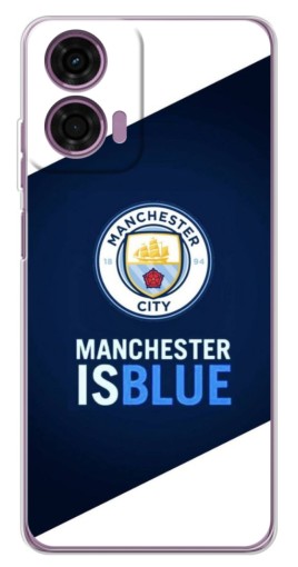 Силиконовый чехол с изображением "Manchester is Blue" для Motorola Moto E14