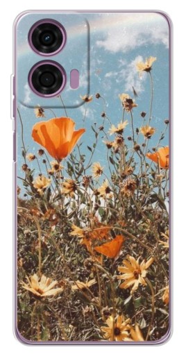 Чехол с печатью "Желтые цветы" для Motorola Moto E14