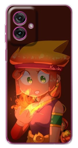 Чехол с картинкой "Amber с огнем" для Motorola Moto G55