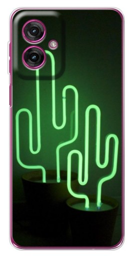Чехол с принтом "Неоновый кактус" для Motorola Moto G55