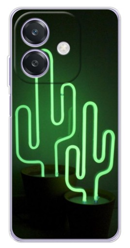 Чехол с картинкой "Неоновый кактус" для OPPO A3x