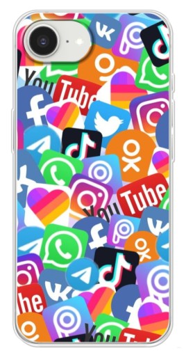 Чехол с картинкой "Яркие иконки" для iPhone 16е